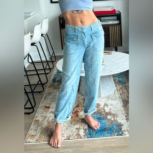 Free People “Low Rise Cuffed Wide Leg Jeans” Denim, 27